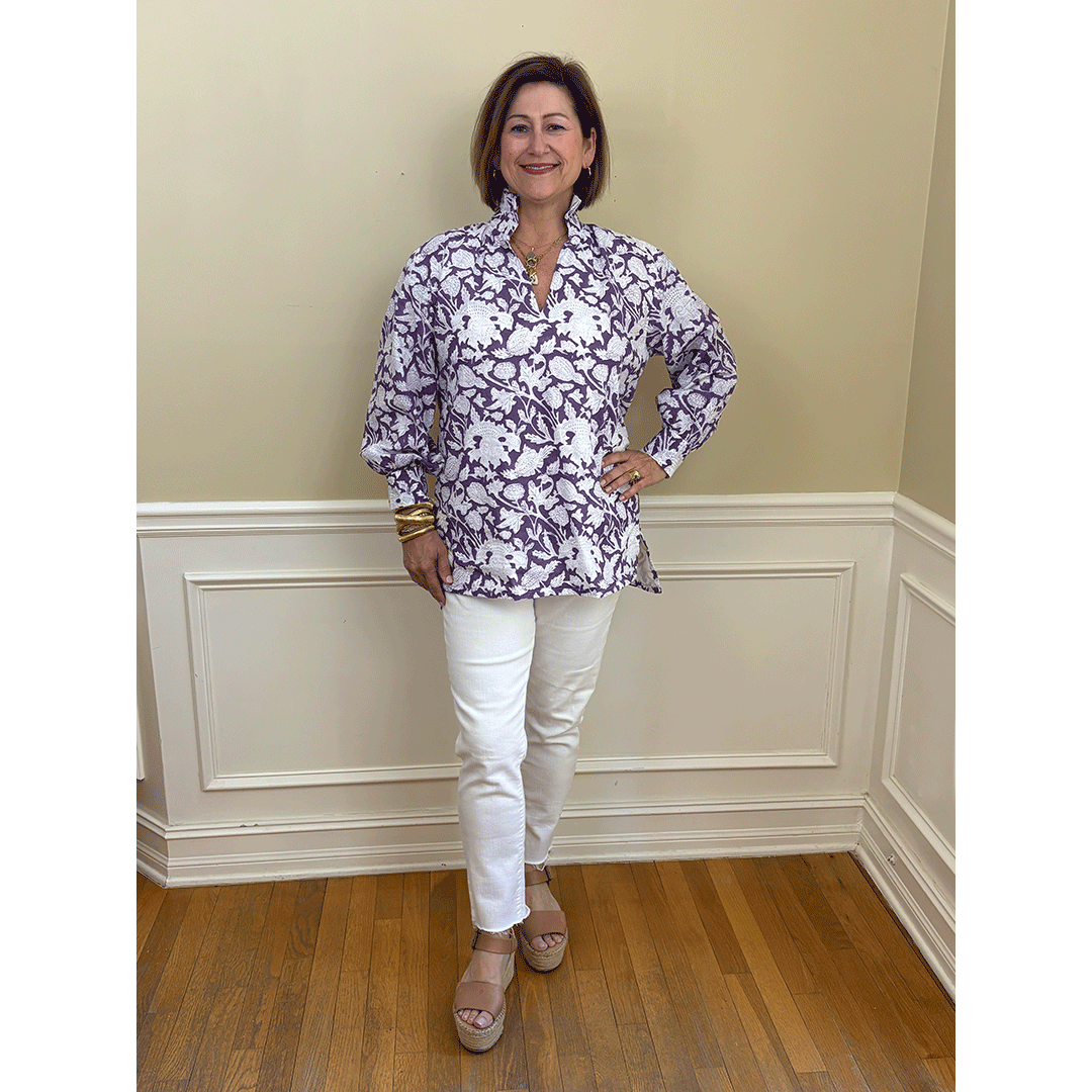 Ruffle Collar Top - Hyacinth