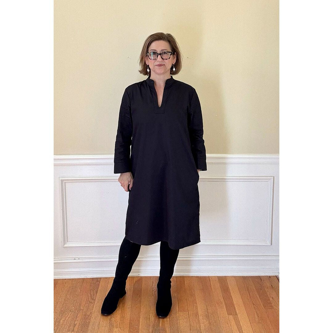 Short Poppy Caftan Dress - Black