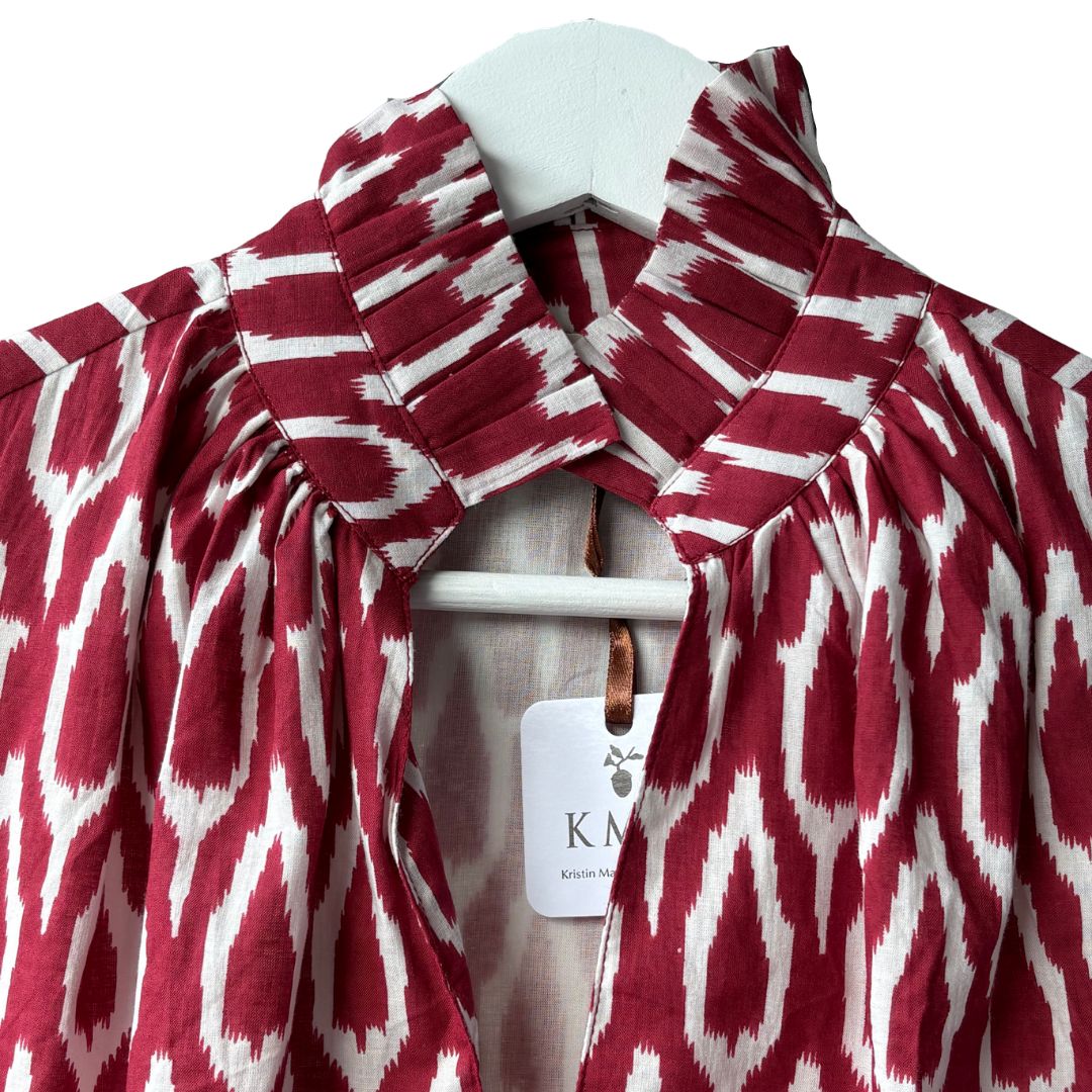 Jillian Dress - Crimson and White
