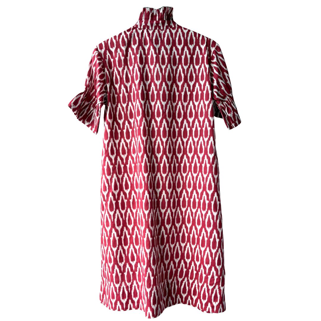 Jillian Dress - Crimson and White