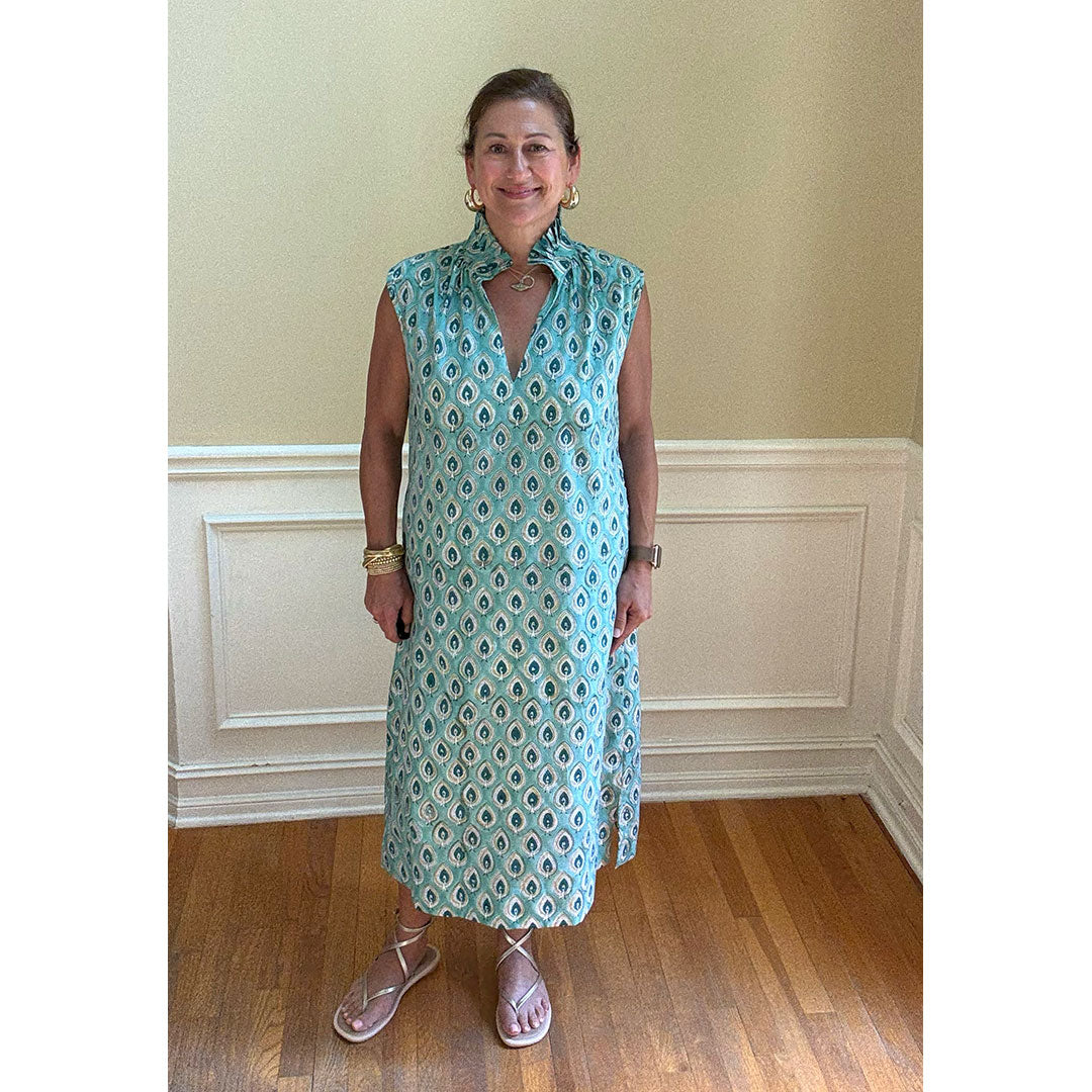 Kate Dress - Green Leaf Print