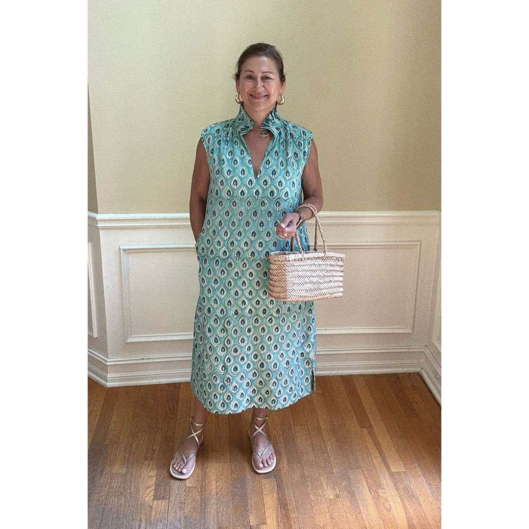 Kate Dress - Green Leaf Print