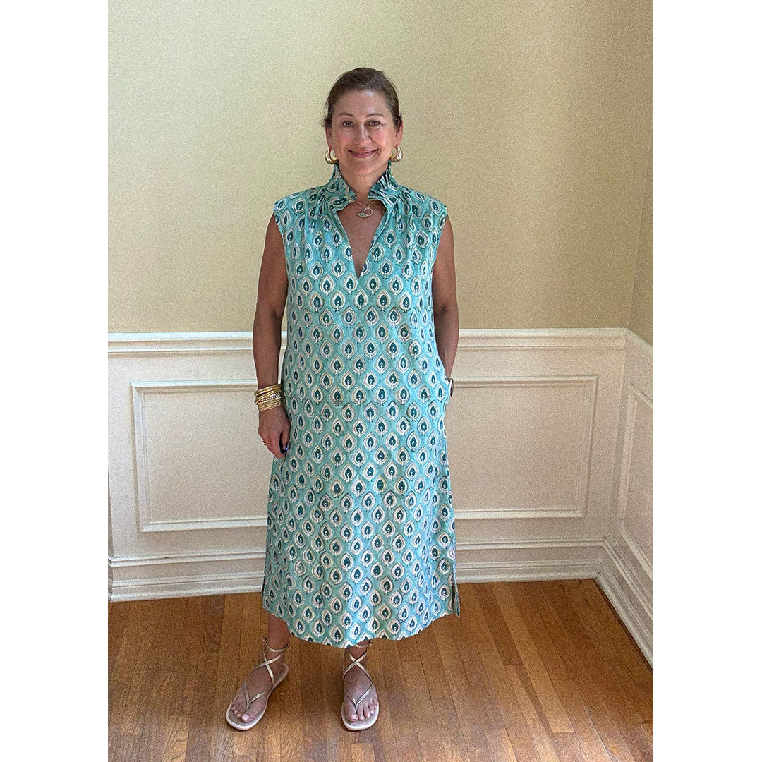 Kate Dress - Green Leaf Print