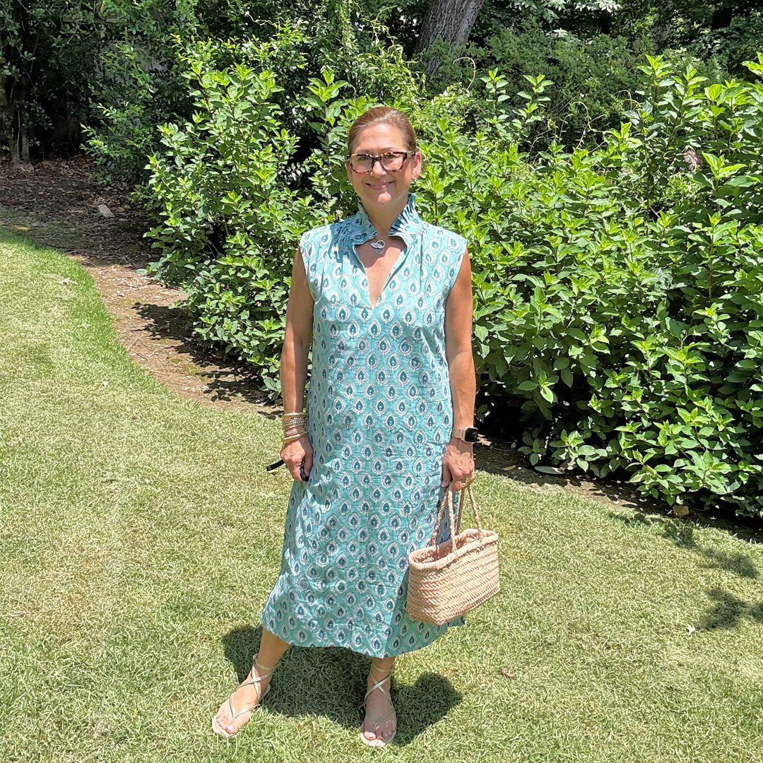 Kate Dress - Green Leaf Print