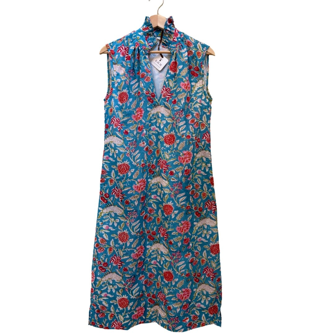 Kate Dress - Blue/Red Floral