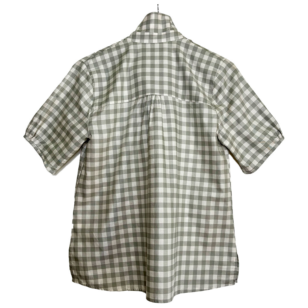 Kathya Popover Top - Grey/White Check