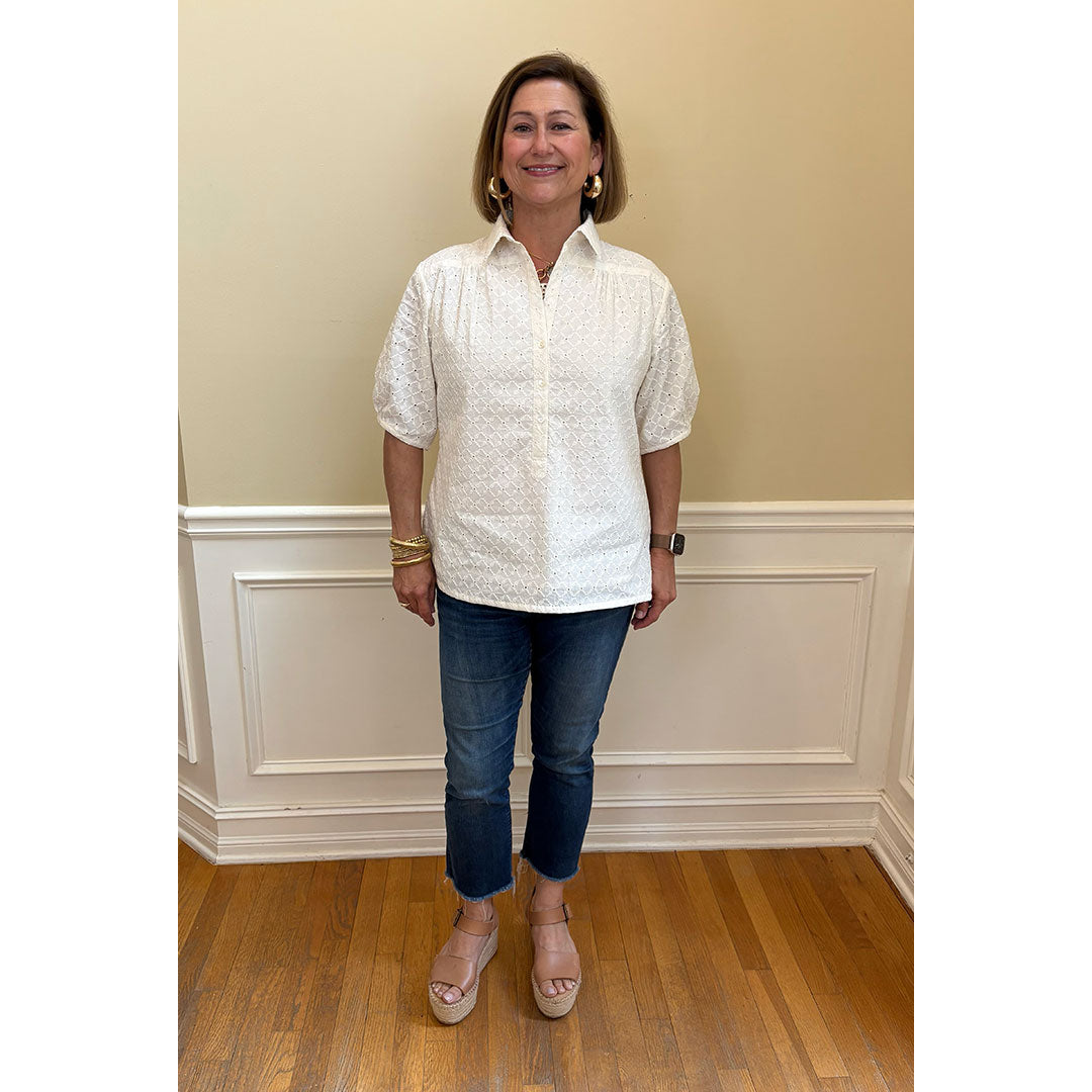 Kathya Eyelet Top