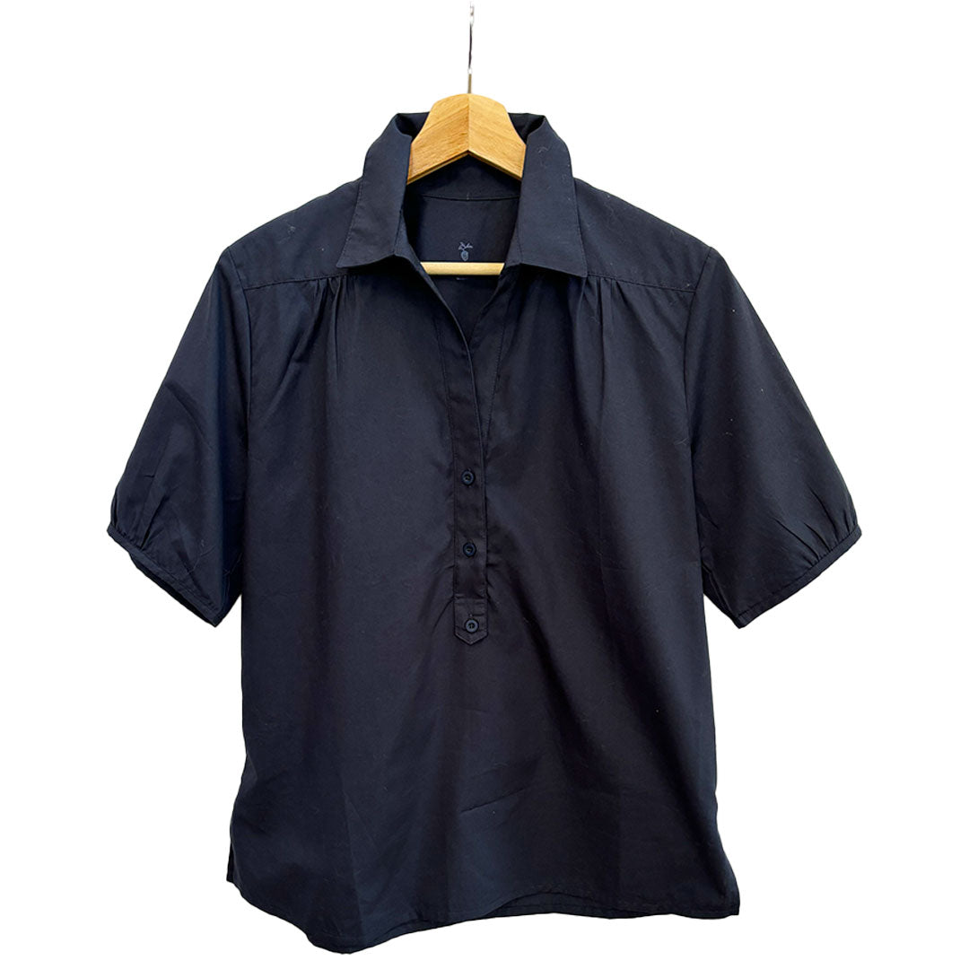 Kathya Popover Top - Navy