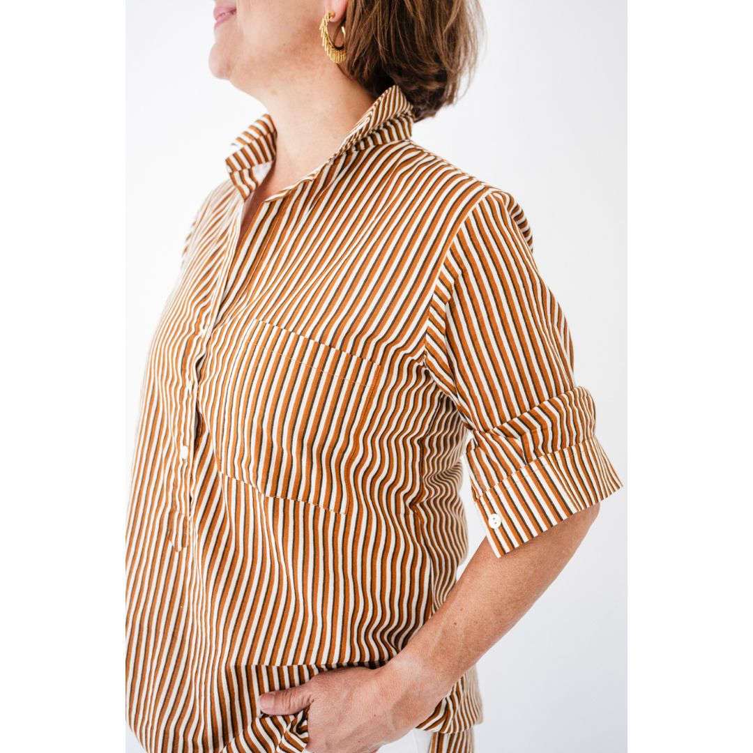 Lucia Top - Brown Stripe