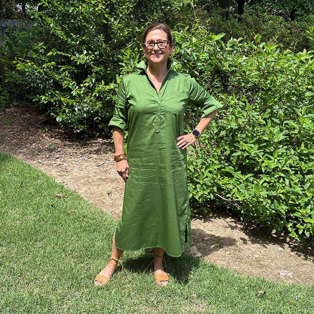 Lucia Shirt Dress - Green