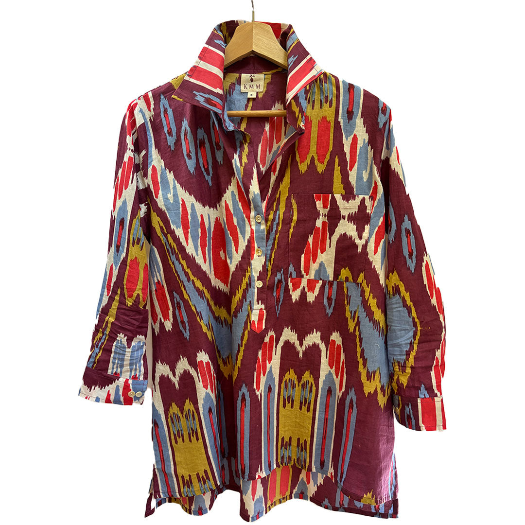 Lucia Printed Top - Purple Ikat