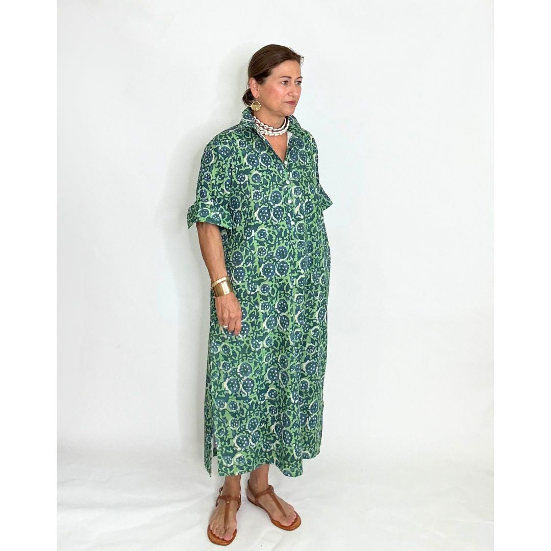 Lucia Shirt Dress - Blue/Green Floral