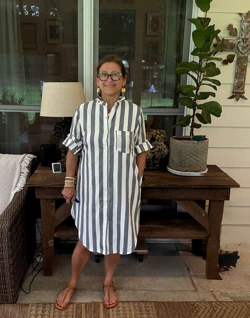 Lucia Short Dress - Wide Stripe