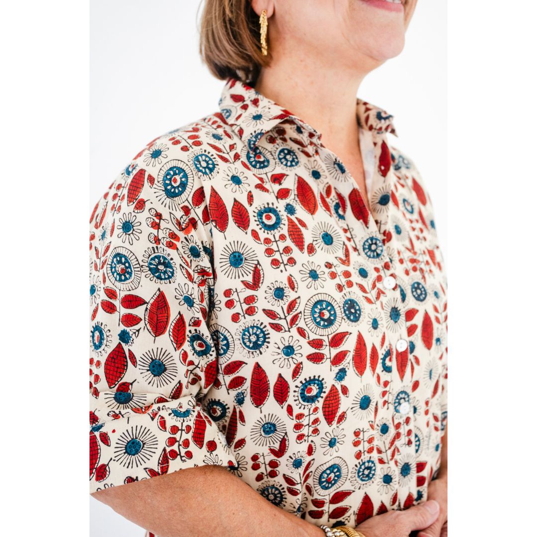 Lucia Short Dress - Retro Flowers