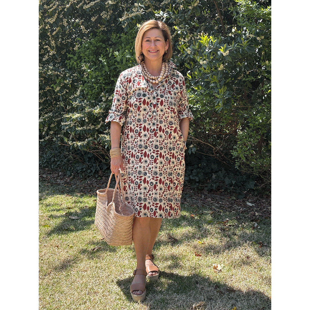 Lucia Short Dress - Retro Flowers
