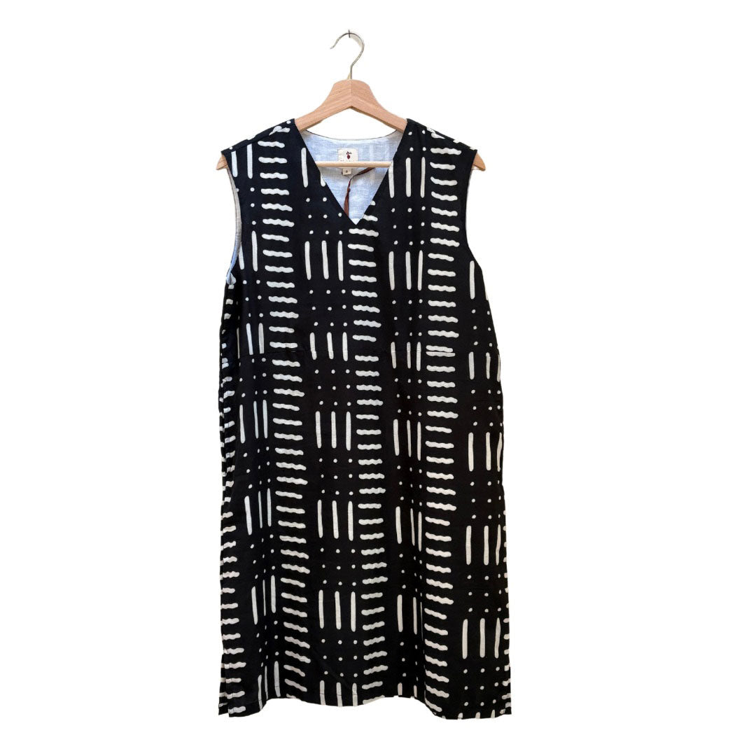 Mali Dress - Cream on Black