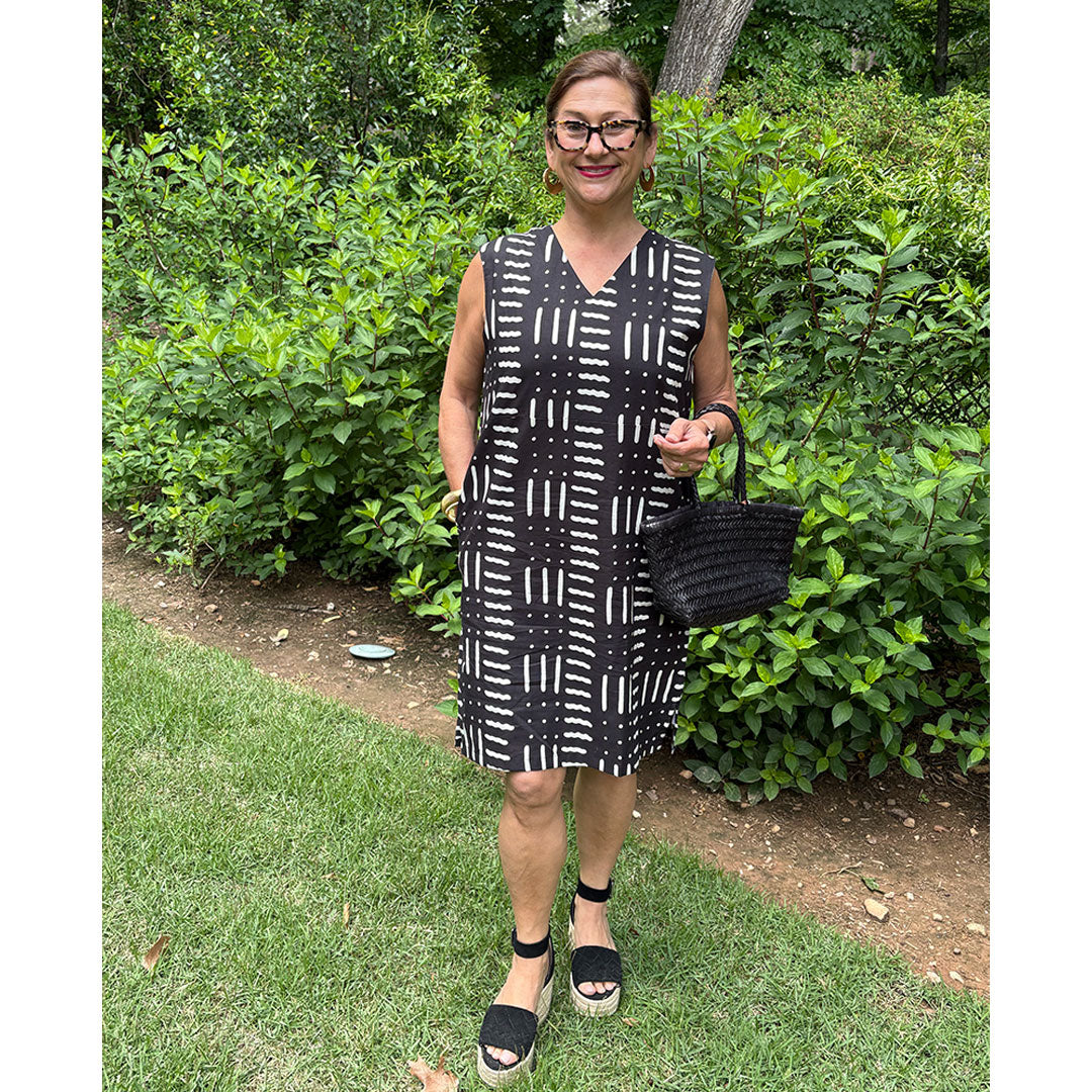 Mali Dress - Cream on Black