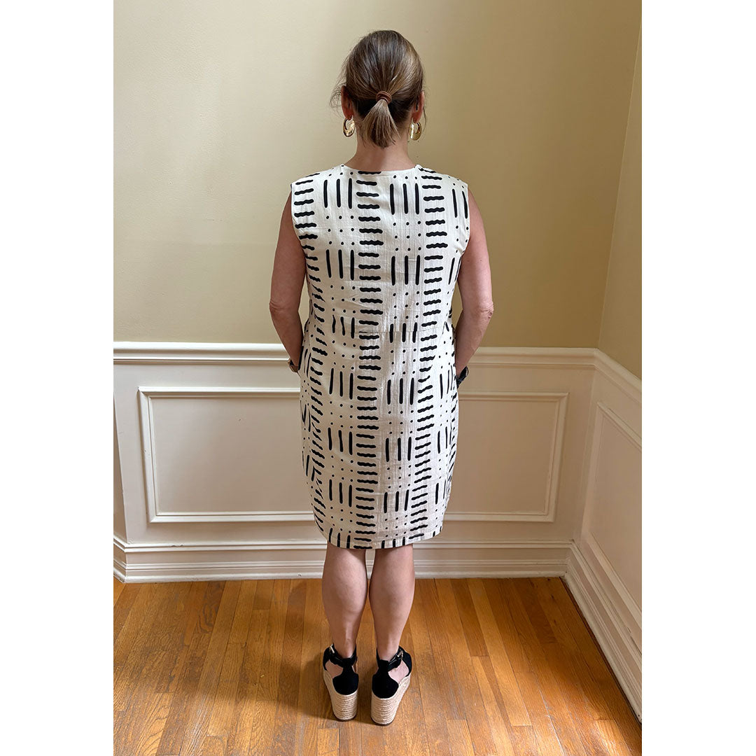 Mali Dress - Black on Cream