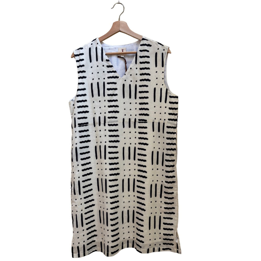 Mali Dress - Black on Cream