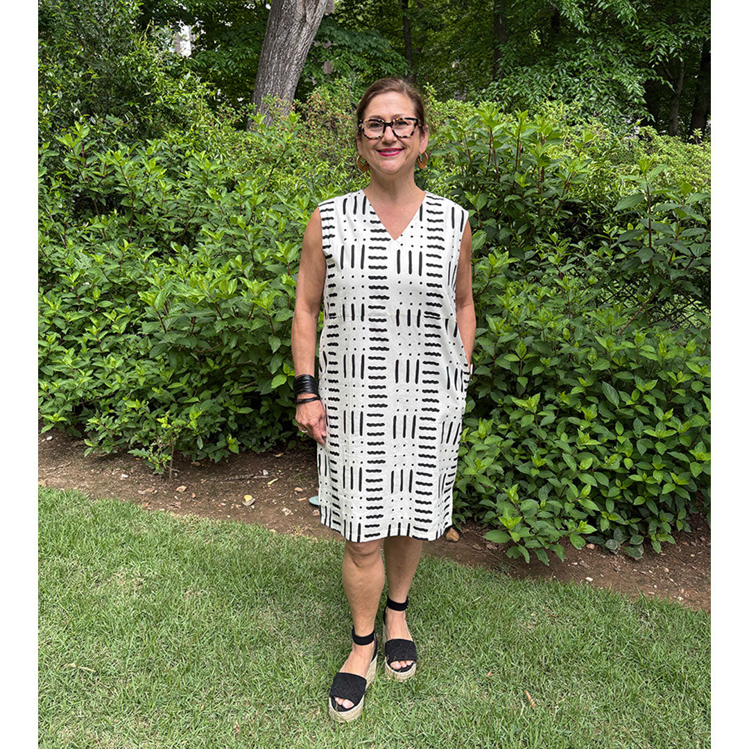 Mali Dress - Black on Cream