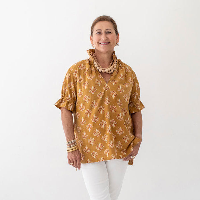 Merritt Top - Saffron and Scarlet