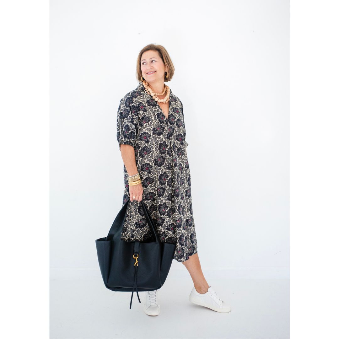 Portugal Dress - Navy Floral