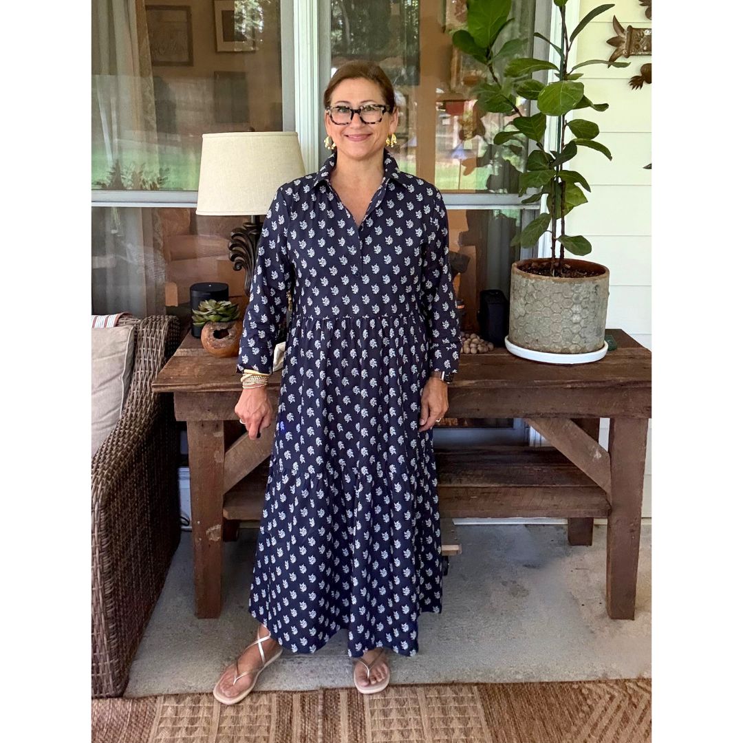 Ofelia Maxi Dress - Navy Berry