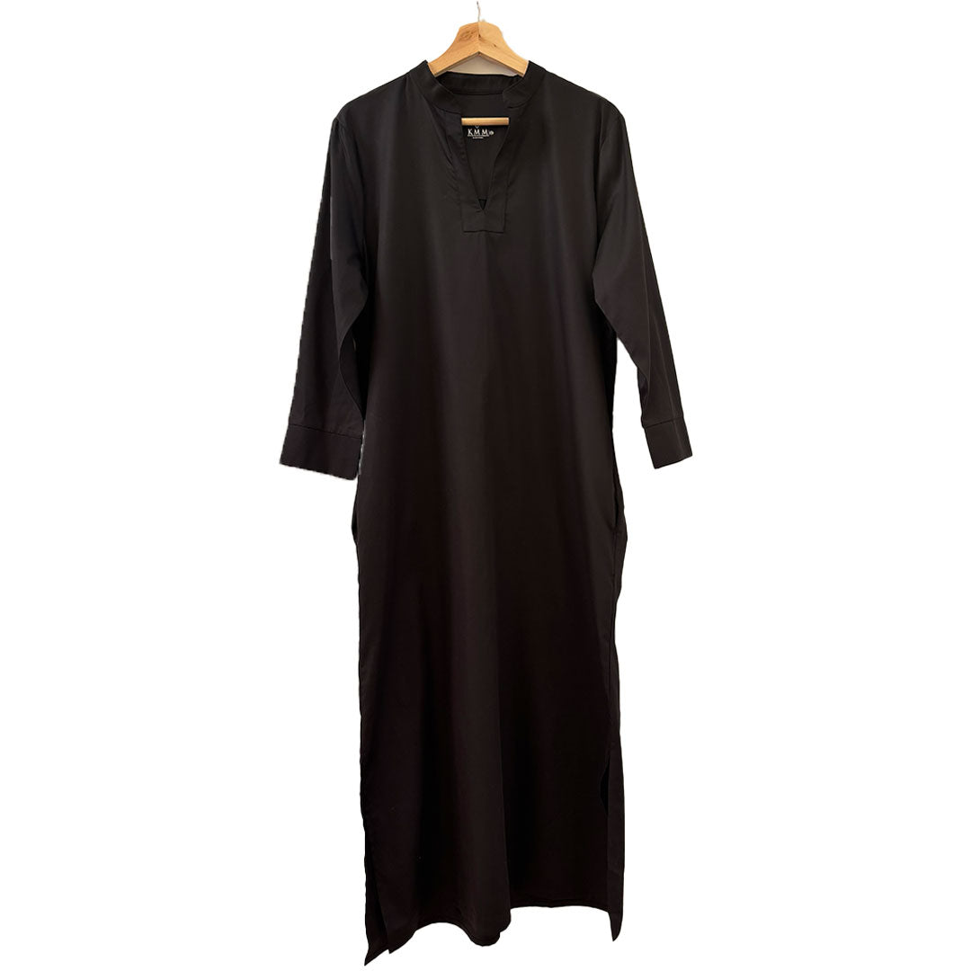 Poppy Long Caftan Dress - Black