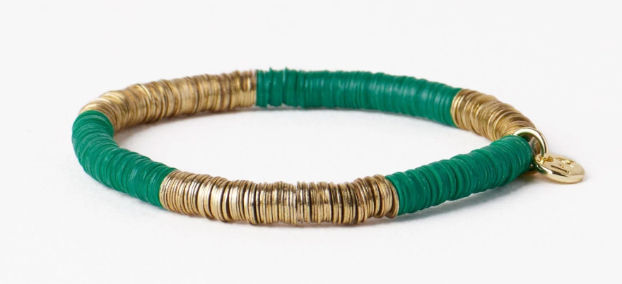 Grace Bracelet - Kelly Green and Gold