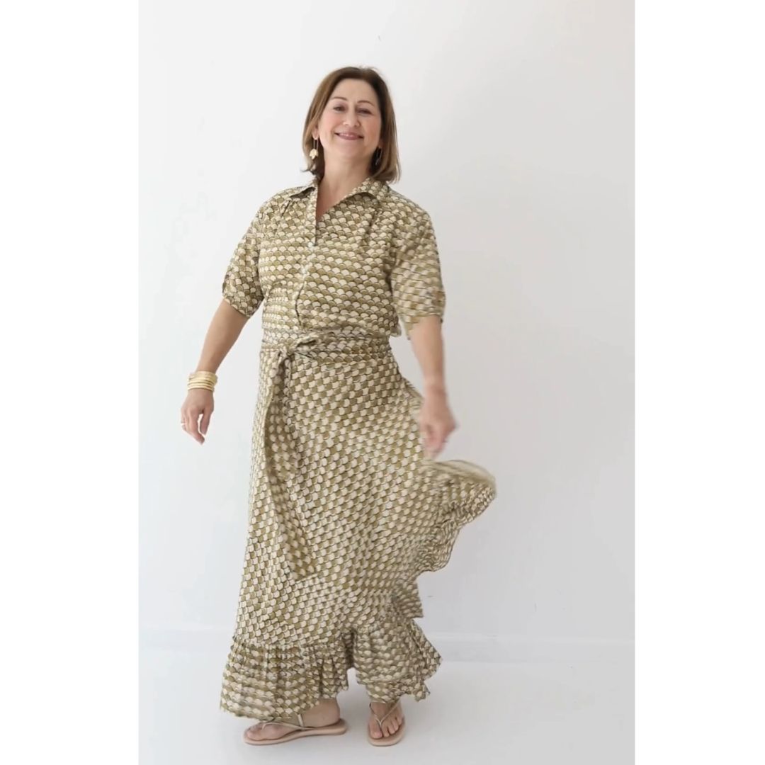 Sofia Wrap Skirt - Fish Scale