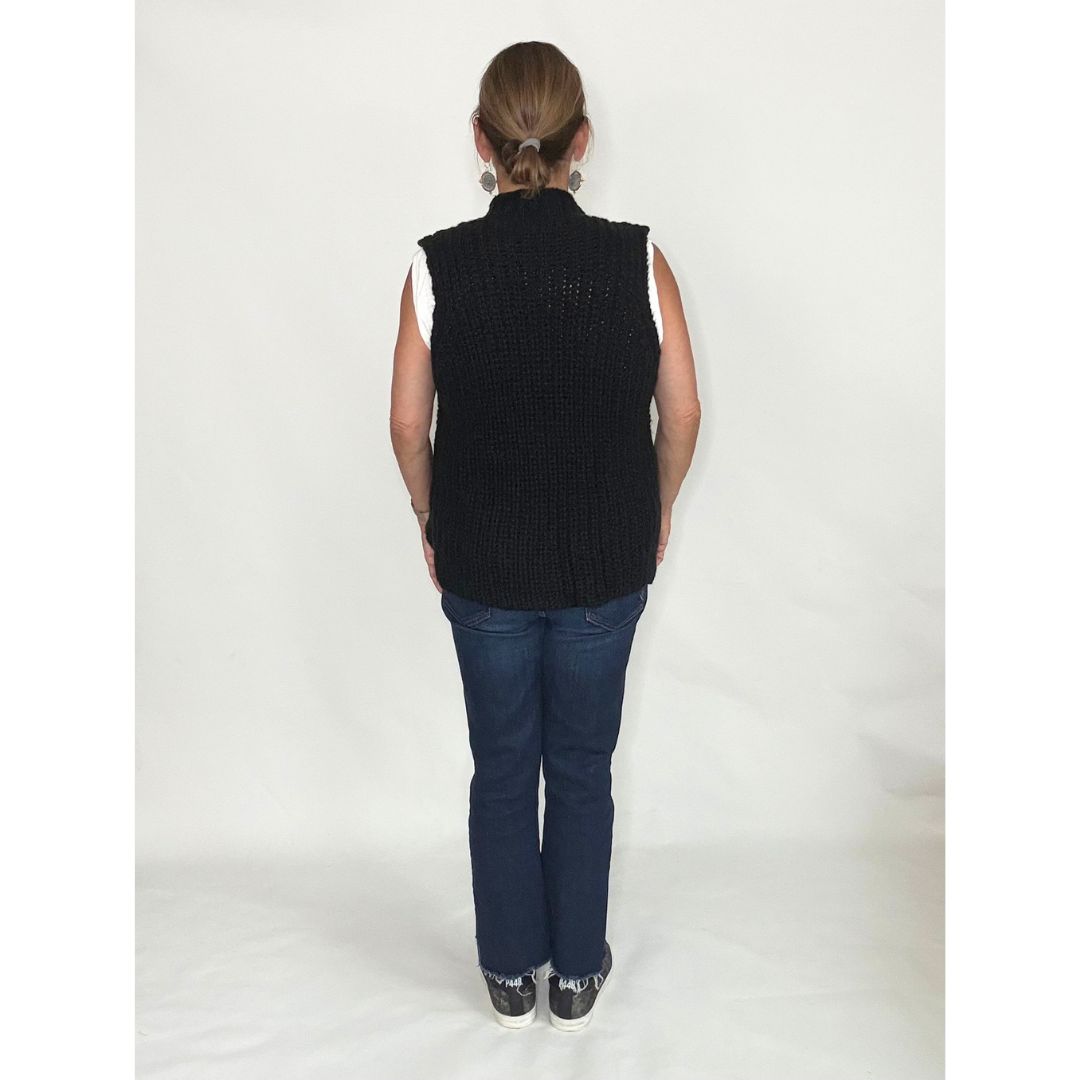 Tara Zip Vest - Black