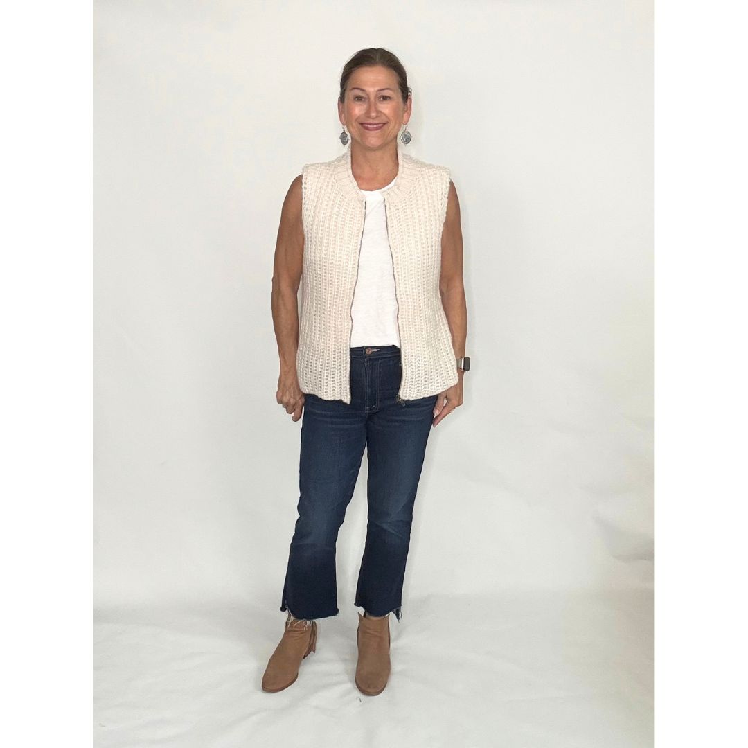 Tara Zip Vest - Almond