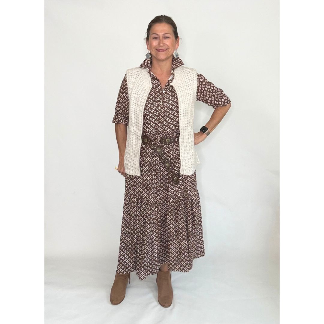 Tara Zip Vest - Almond