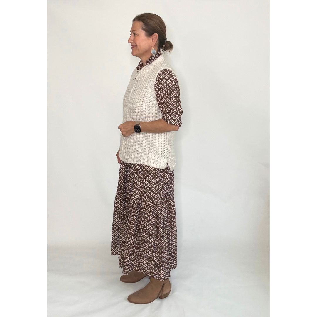 Tara Zip Vest - Almond
