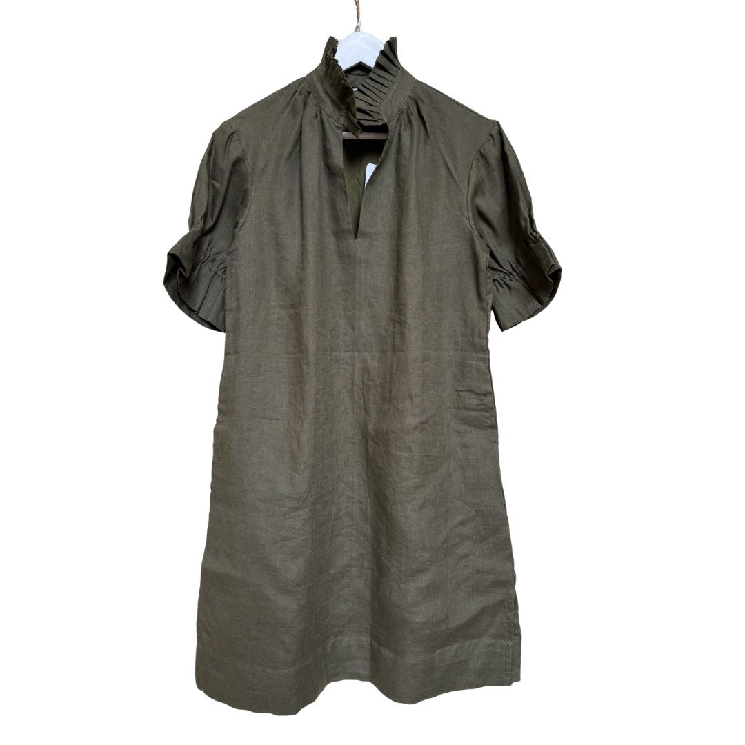 Linen Jillian Dress - Forest