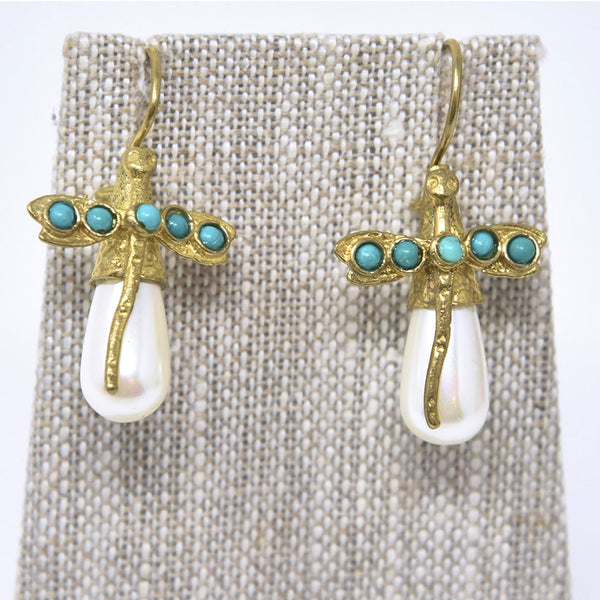 Dragongly Pearl Earrings
