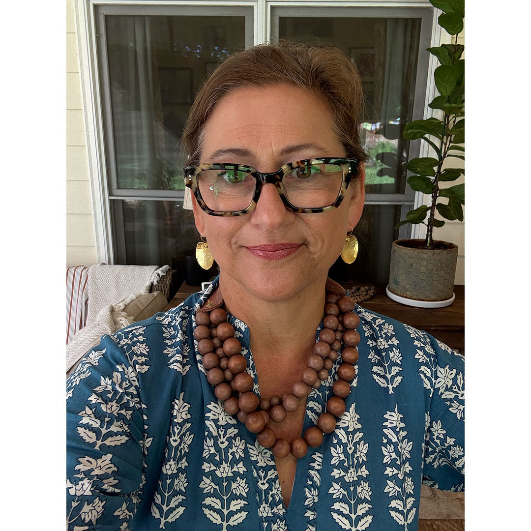 Short Beaded Necklace - Brown