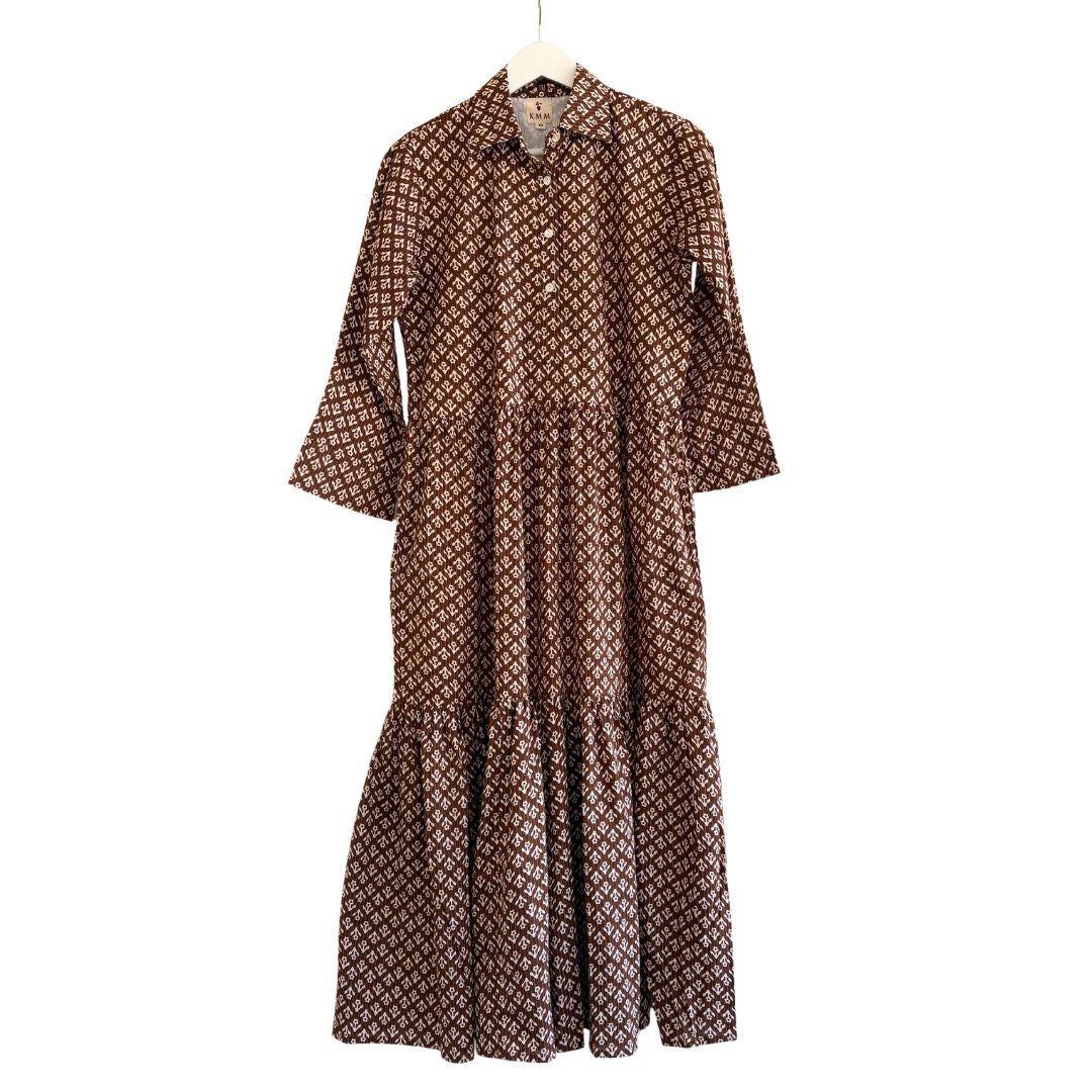 Renee Dress - Brown Floral Print