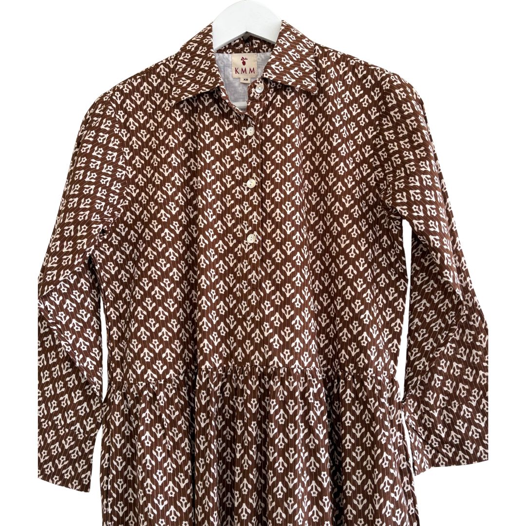 Renee Dress - Brown Floral Print