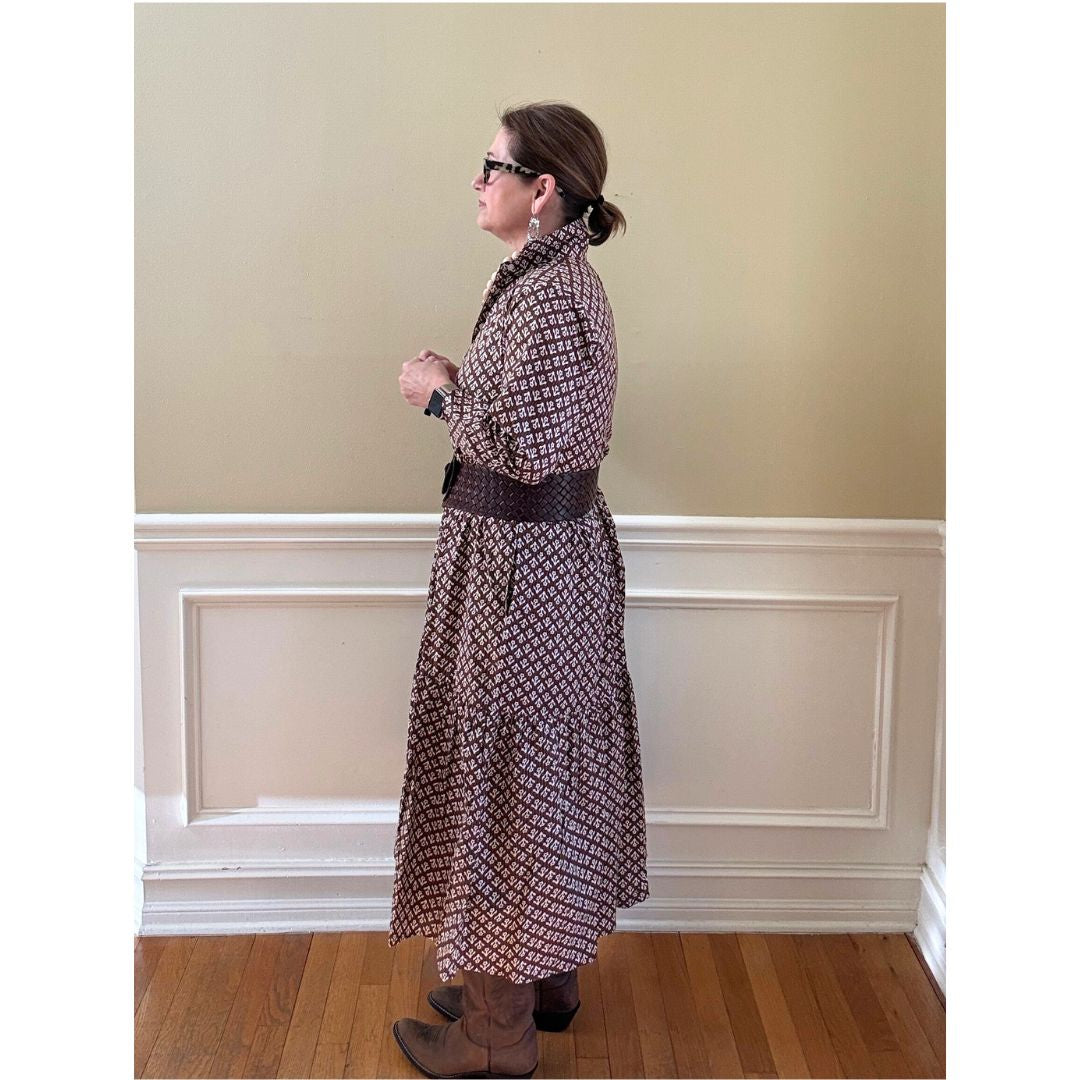 Renee Dress - Brown Floral Print