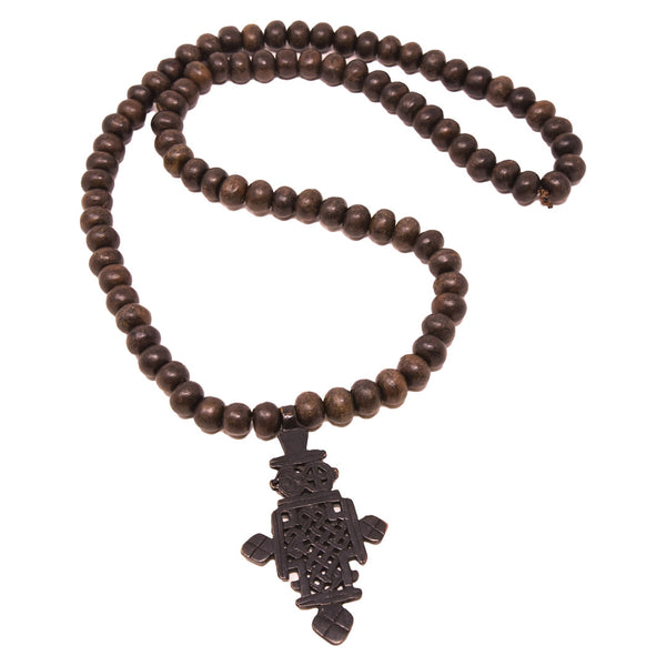 Ebony Beads with Ethiopian Cross