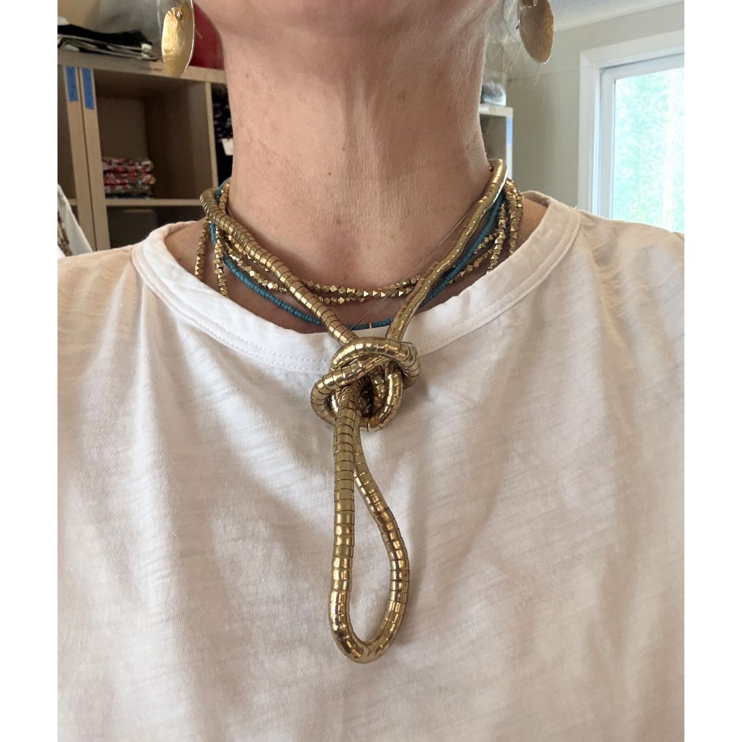 Serpentine Necklace - Gold