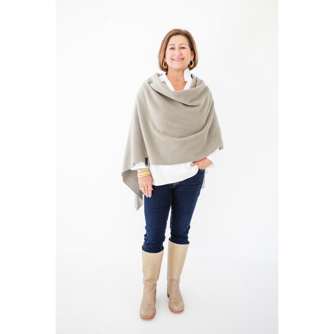 Henriette Poncho - Elephant Grey