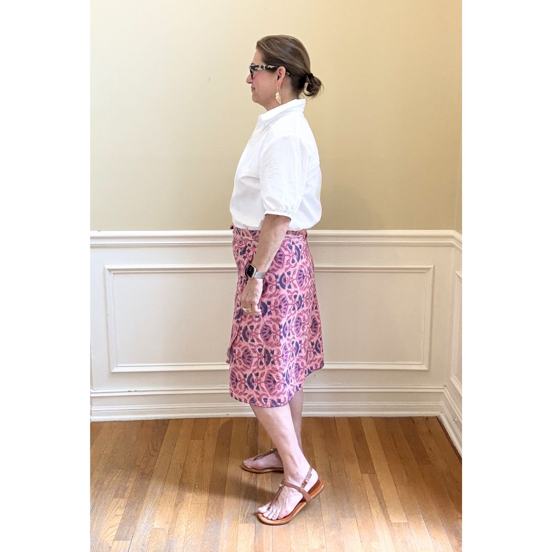 Verona Wrap Skirt - Blue and Pink