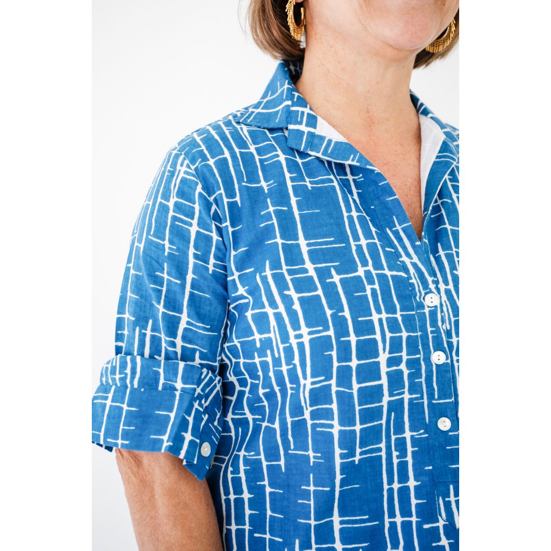 Lucia Top-Blue/White