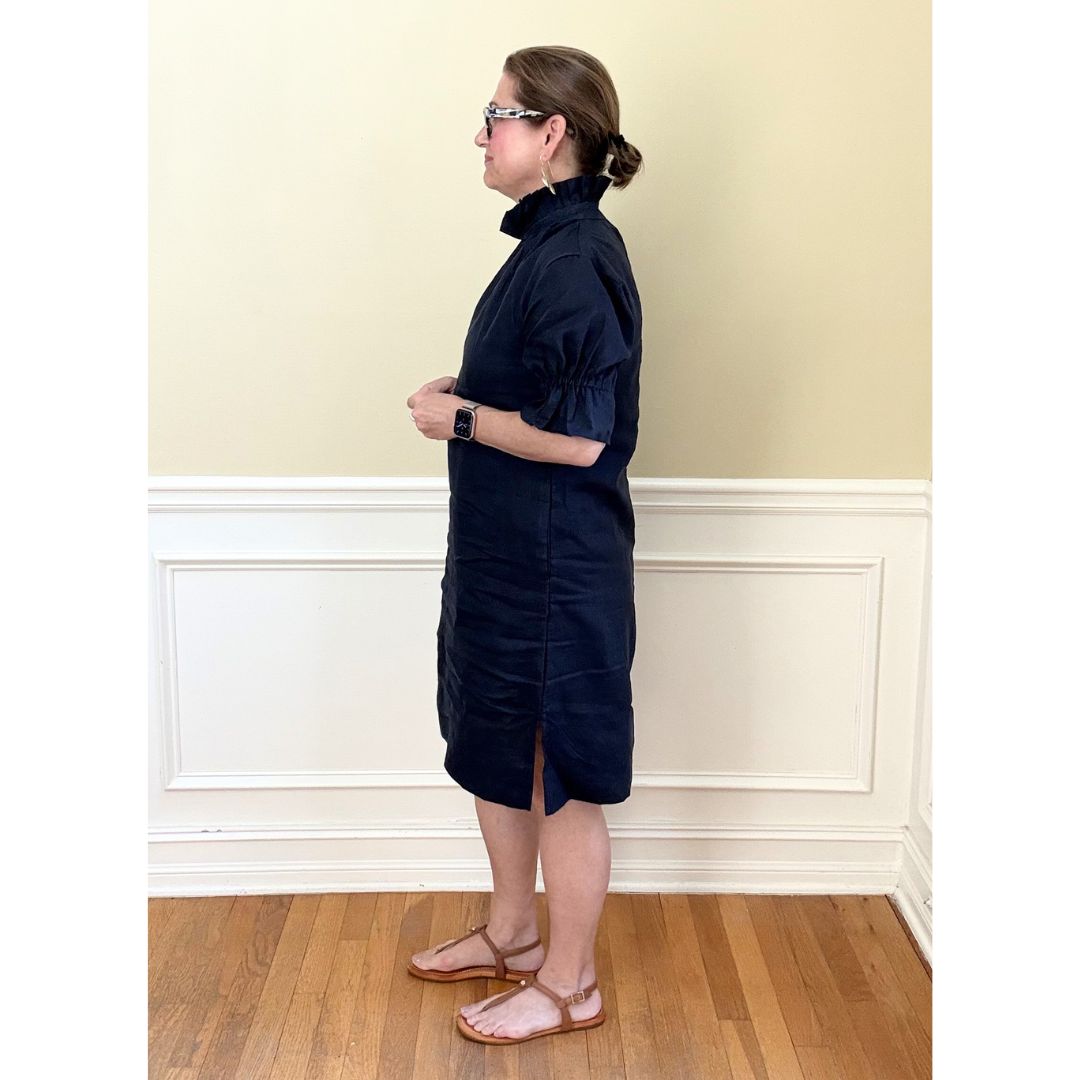 Linen Jillian Dress - Navy
