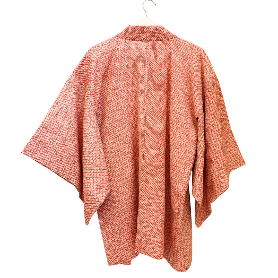 Japanese Haori - Tangerine and White