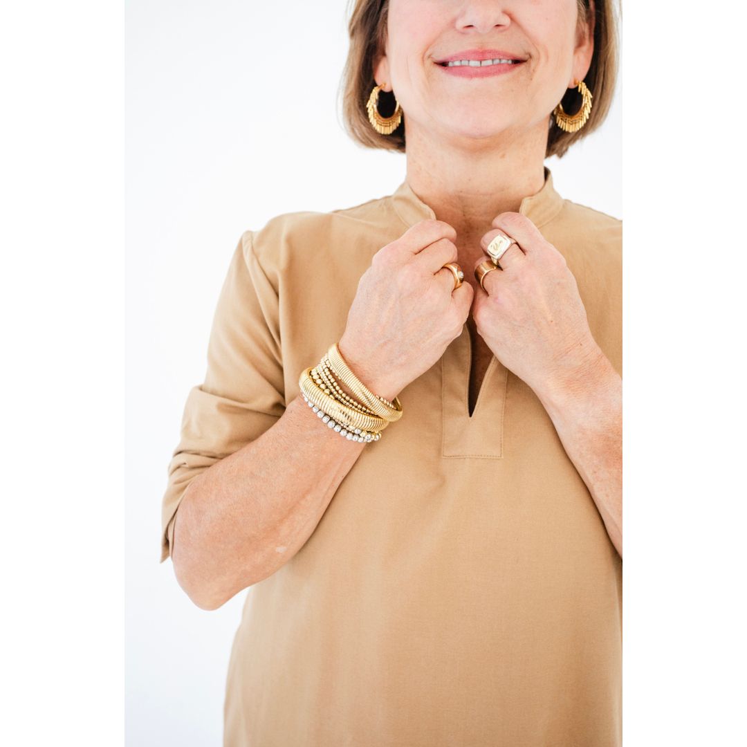 Short Poppy Caftan Dress - Gold
