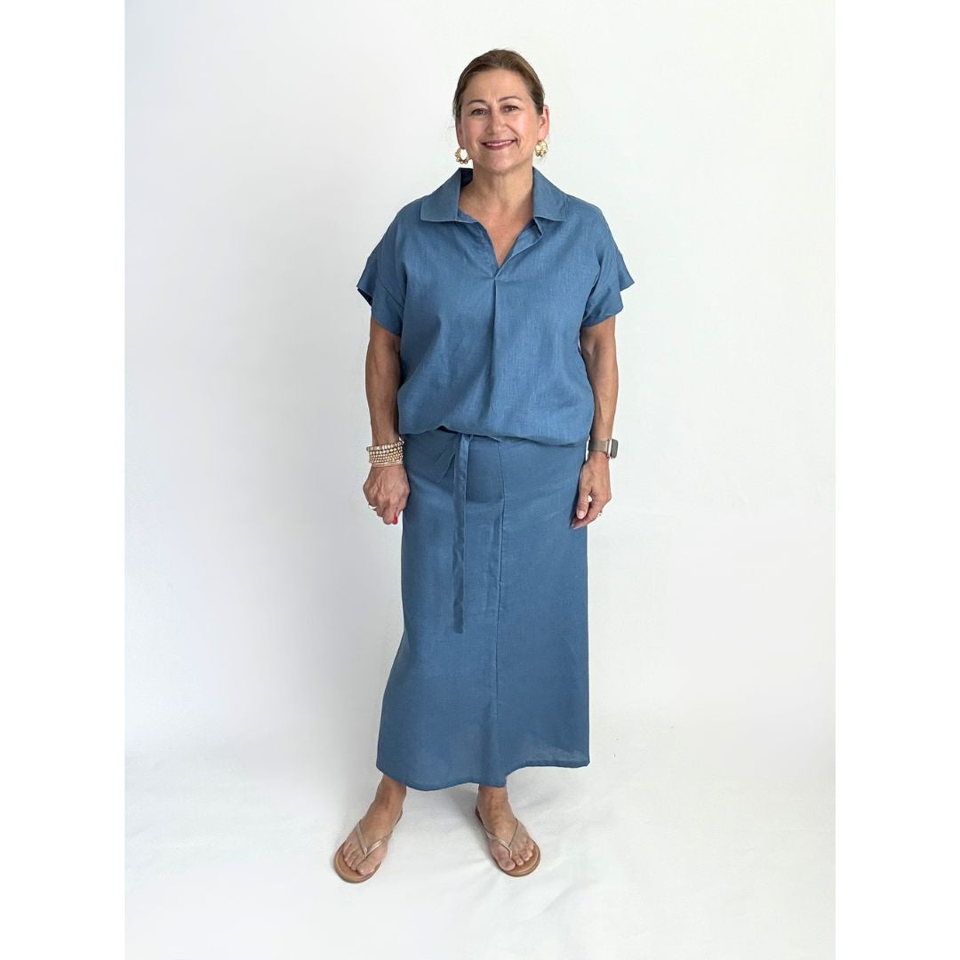 Portofino Wrap Skirt - Azure