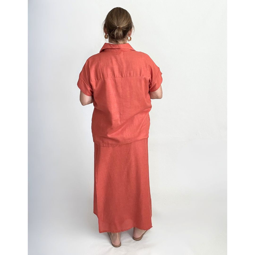 Portofino Wrap Skirt - Coral